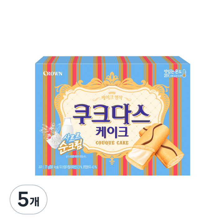 쿠크다스 케이크 과자, 77g, 5개