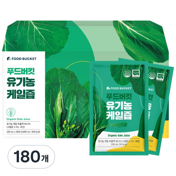 푸드버킷 유기농 케일즙, 100ml, 180개