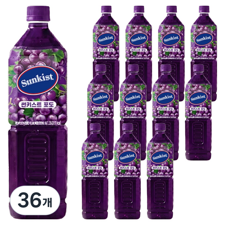 썬키스트 포도 주스, 1.35L, 36개