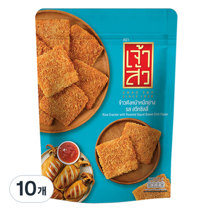 차오수아 자스민라이스 크래커 오징어맛, 10개, 80g
