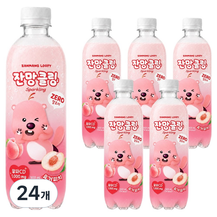 아이코닉스 잔망클링 요거피치 탄산음료, 24개, 500ml