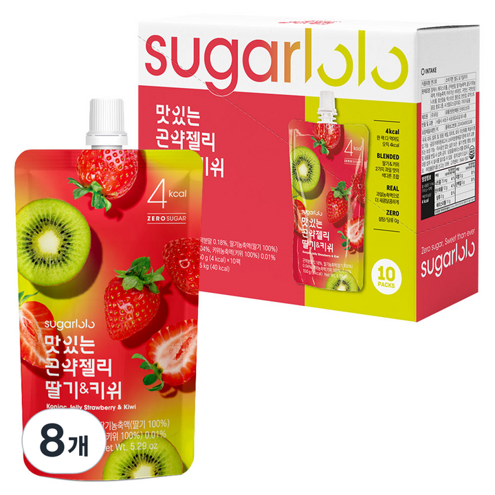 슈가로로 맛있는 곤약젤리 딸기 & 키위 10개입, 1.5kg, 8개