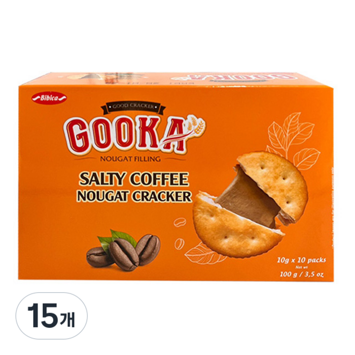 비비카 구카 솔티 커피 누가 크래커, 100g, 15개