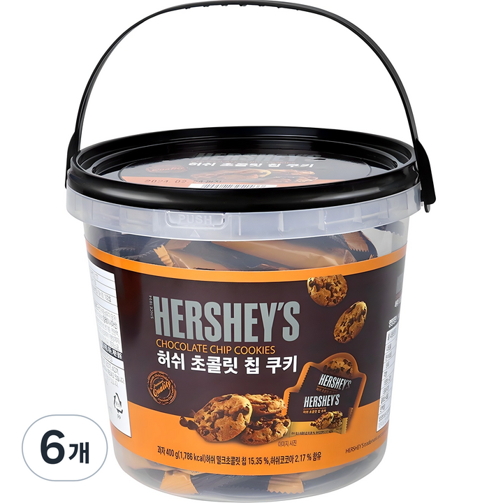 허쉬 초콜릿 칩 쿠키, 400g, 6개