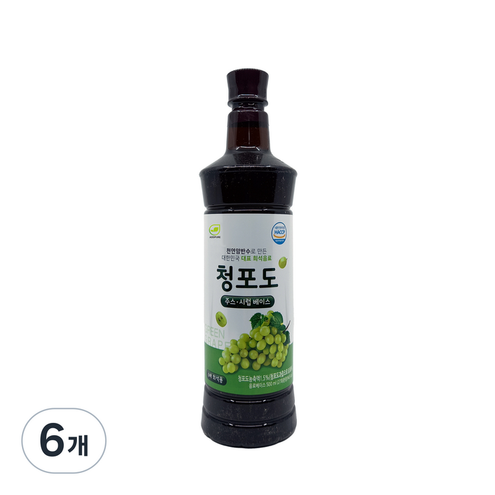 애드퓨어 청포도 베이스, 500ml, 6개