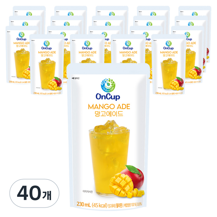 온컵 망고 에이드, 40개, 230ml