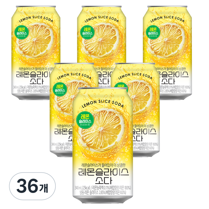 금강비앤에프 레몬 슬라이스 소다, 36개, 340ml