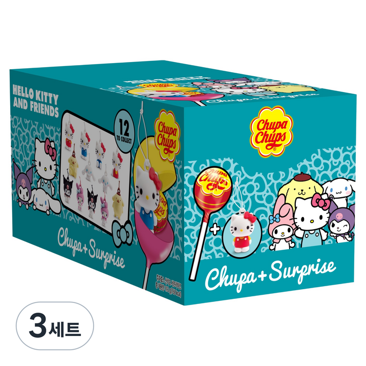 츄파춥스 산리오 서프라이즈 12g x 16p 세트, 3세트