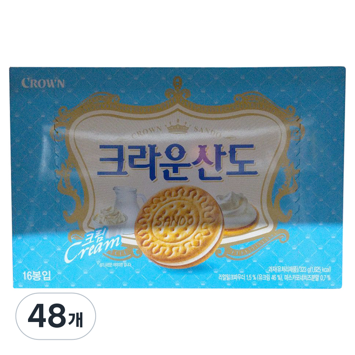 크라운산도 크림, 323g, 48개