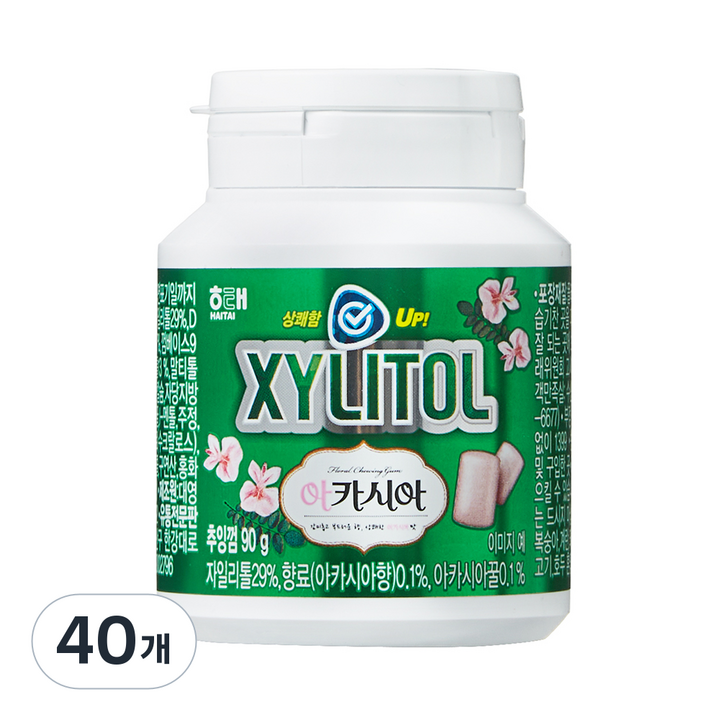 해태제과 자일리톨 아카시아 용기, 40개, 90g