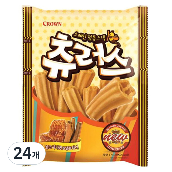 크라운 스페인 정통스낵 츄러스, 174g, 24개