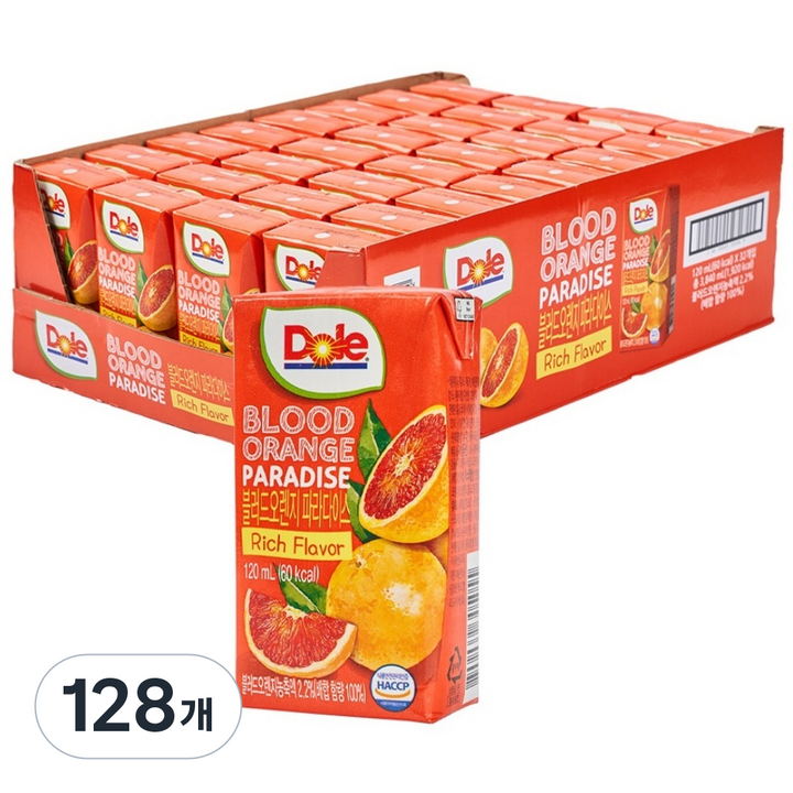 돌 파라다이스 주스 블러드오렌지, 120ml, 128개