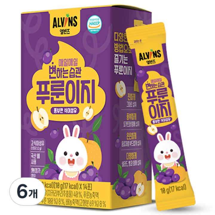 엘빈즈 매일매일 변하는 습관 푸룬이지 14p, 10g, 14개입, 6개