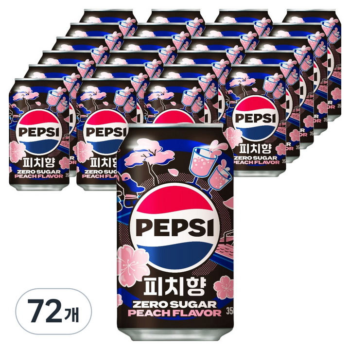 펩시 제로슈거 피치향, 72개, 355ml