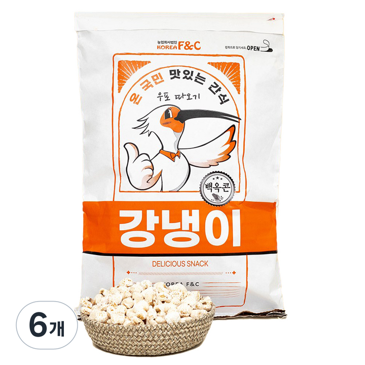 우포따오기 백옥콘 포대 강냉이, 1kg, 6개