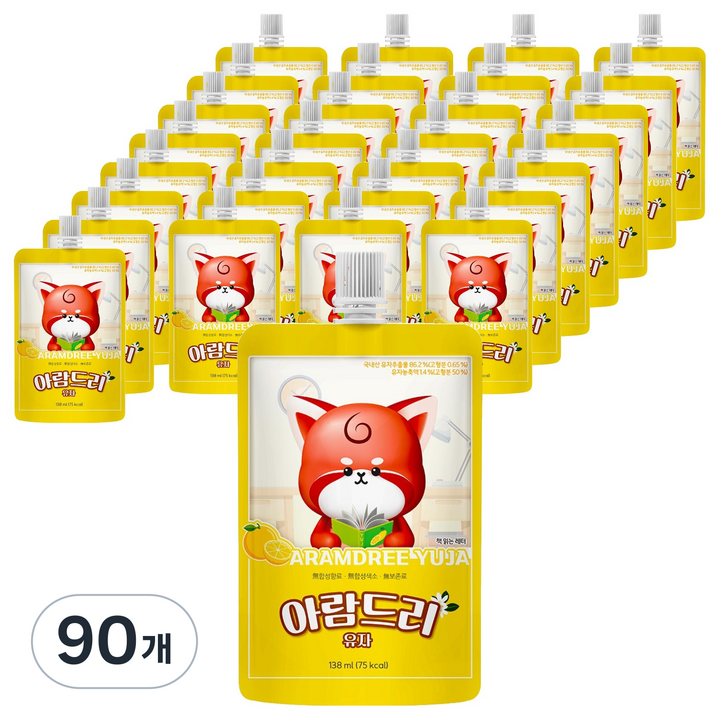 아람농장 아람드리 유자 주스, 138ml, 90개