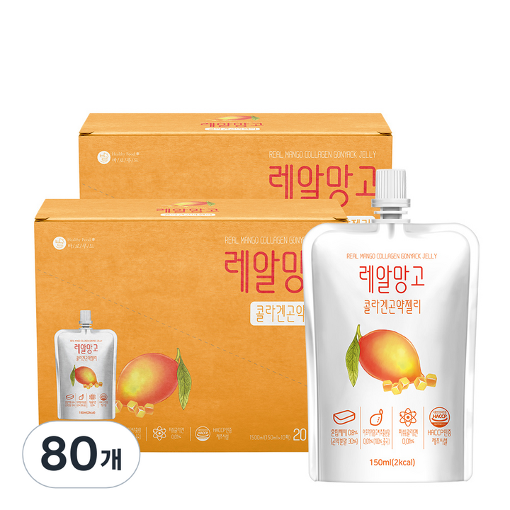 바로푸드 레알망고 콜라겐 곤약젤리, 150ml, 80개