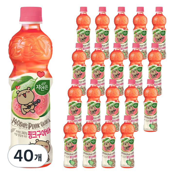 자연은 핑크구아바 음료, 40개, 500ml