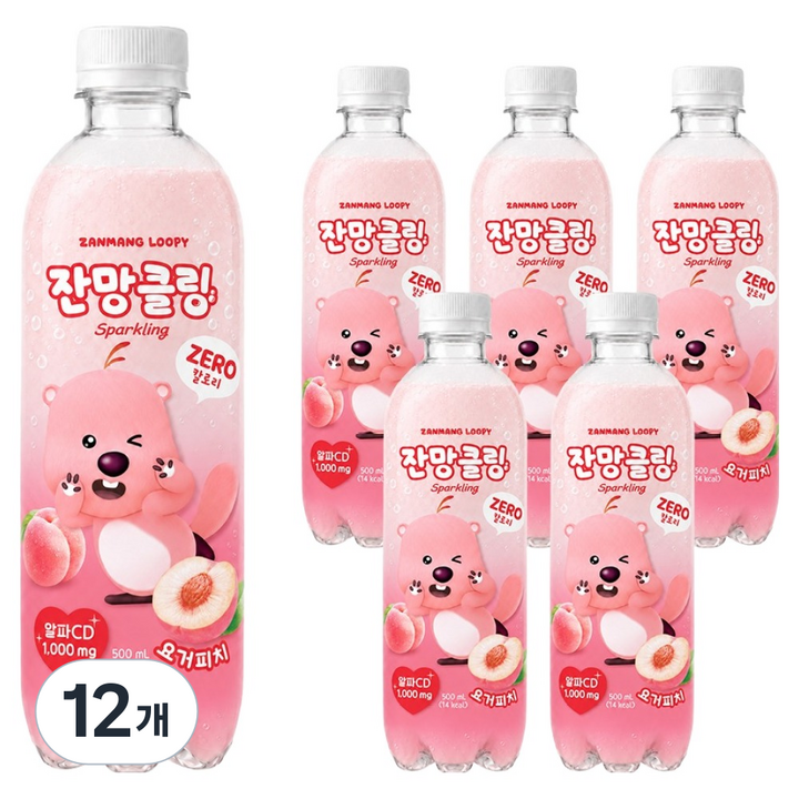 아이코닉스 잔망클링 요거피치 탄산음료, 12개, 500ml