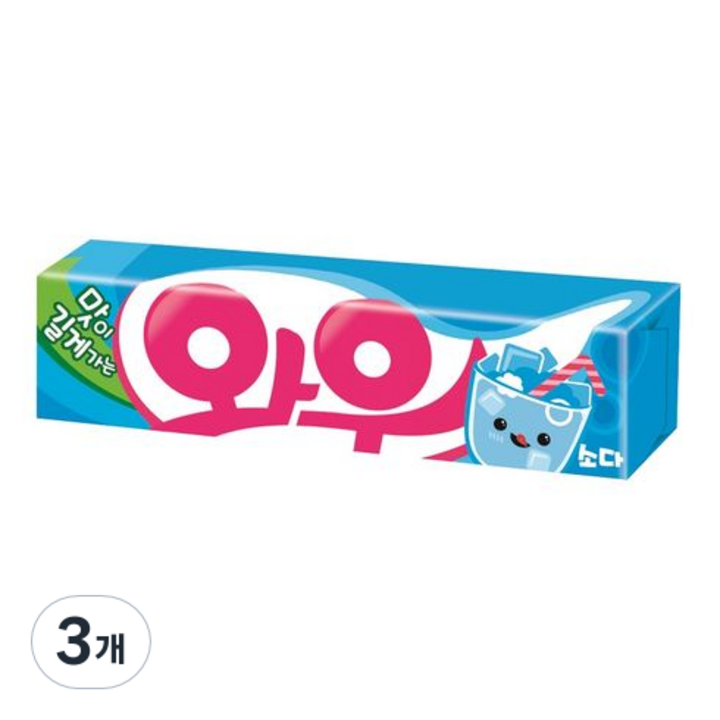 오리온 와우 소다 껌, 21g, 3개
