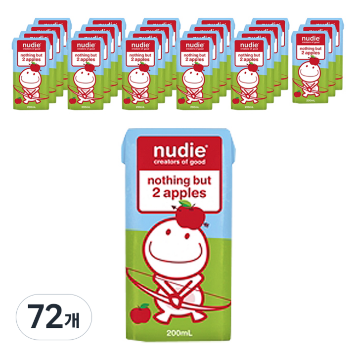 누디 나팅벗 애플주스, 72개, 200ml