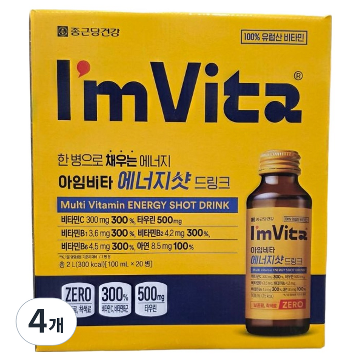 아임비타 에너지샷 드링크, 100ml, 4개
