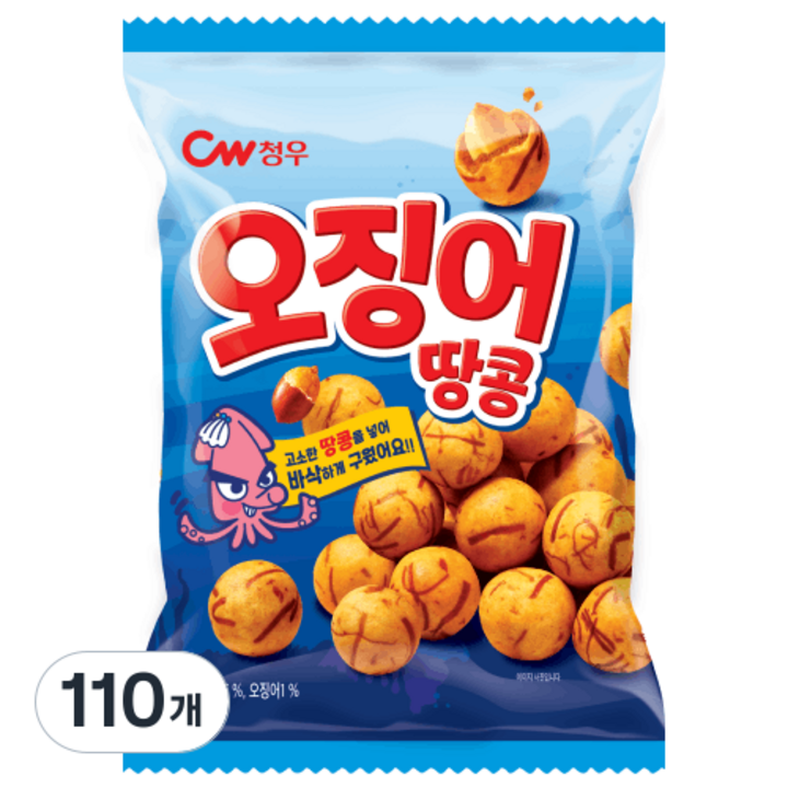 청우식품 오징어땅콩, 90g, 110개