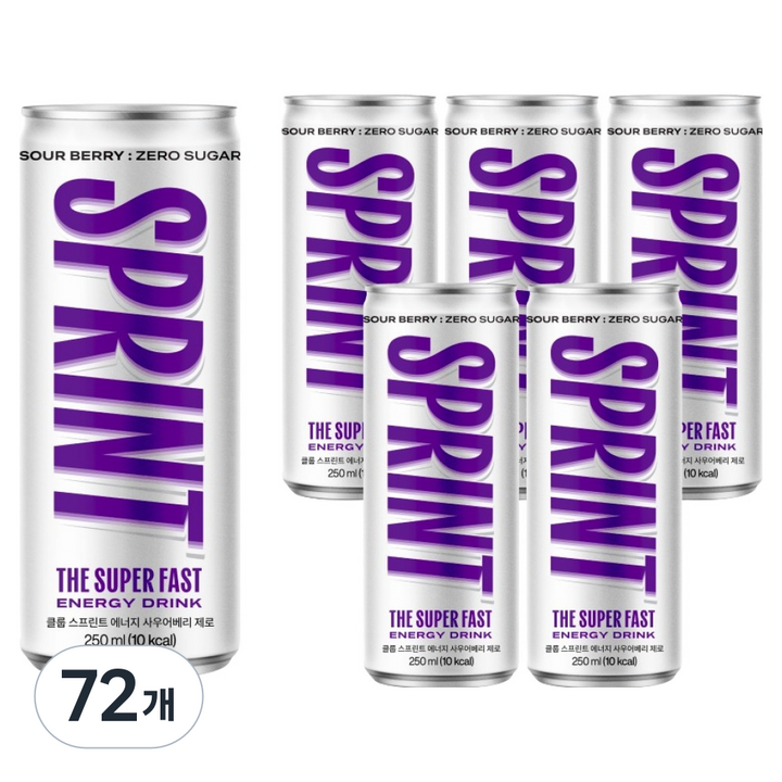 클룹 스프린트 에너지드링크 사우어베리 제로, 250ml, 72개
