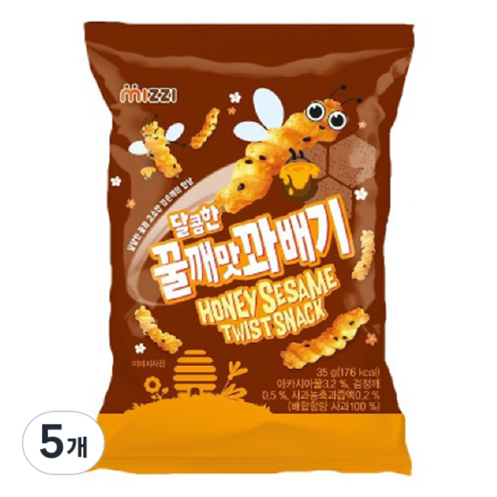 미찌푸드 꿀깨맛 꽈배기, 35g, 5개