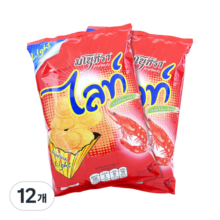 마노라 새우칩 순한맛, 60g, 12개