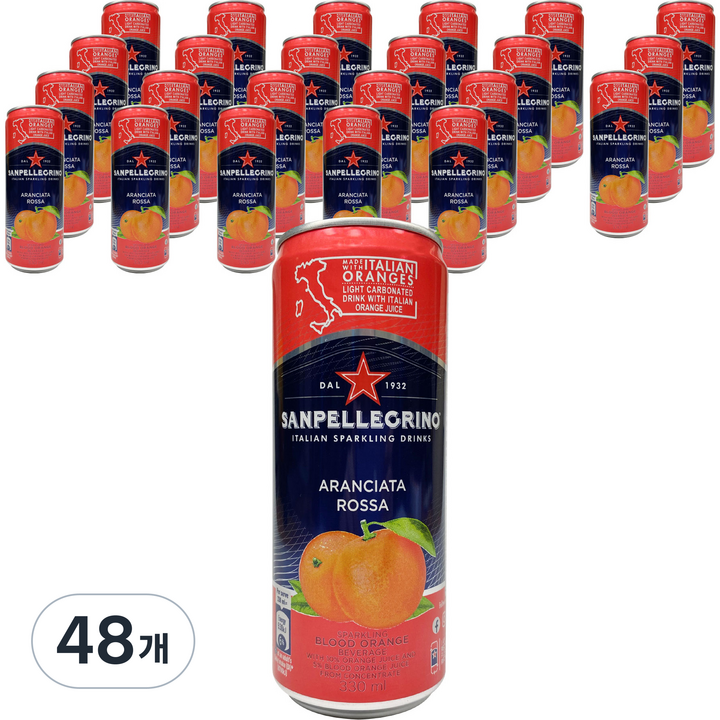 산펠레그리노 ISD 아란시아타 로싸 캔 탄산음료, 330ml, 48개
