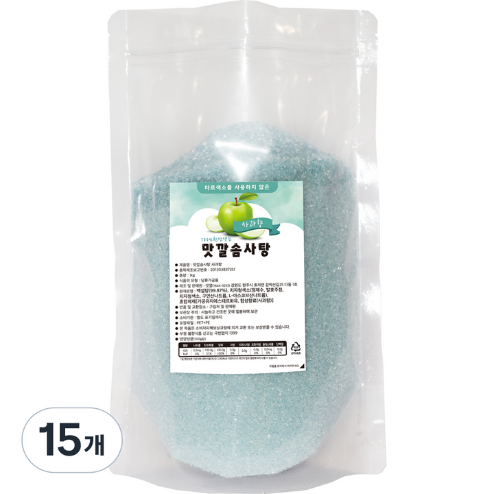 맛깔슈가 솜사탕 설탕 사과향, 1kg, 15개