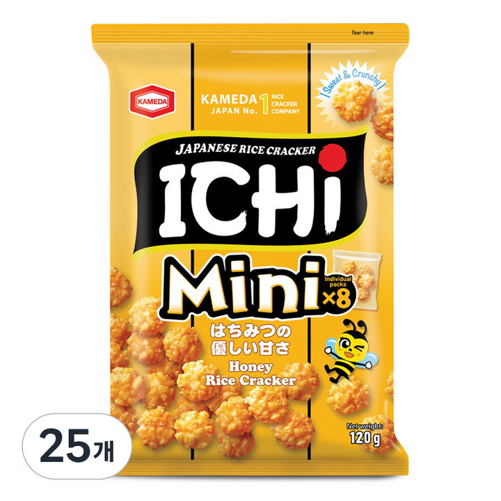 카메다 이치 쌀과자 미니 허니, 120g, 25개