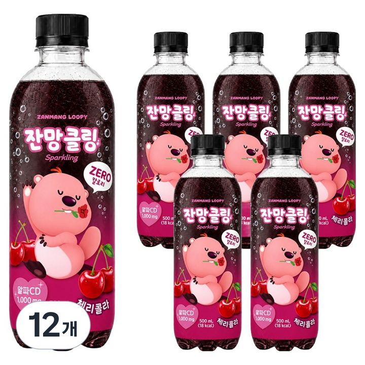 아이코닉스 잔망클링 체리콜라 탄산음료, 12개, 500ml