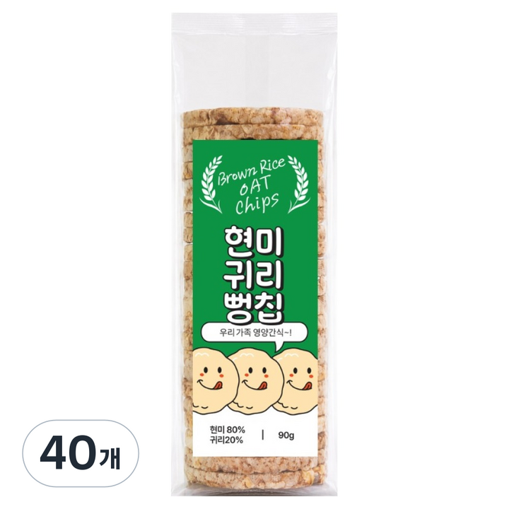 현미 귀리 뻥칩, 90g, 40개