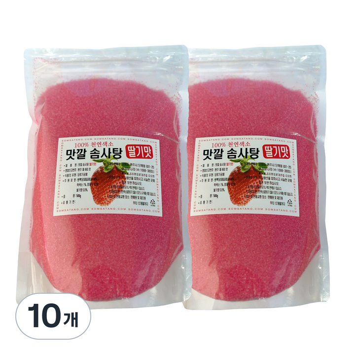맛깔 설탕 솜사탕 전용 설탕 딸기맛, 500g, 10개