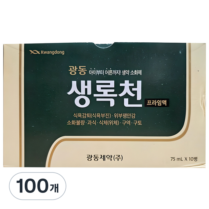 광동제약 생록천 프라임액, 75ml, 100개