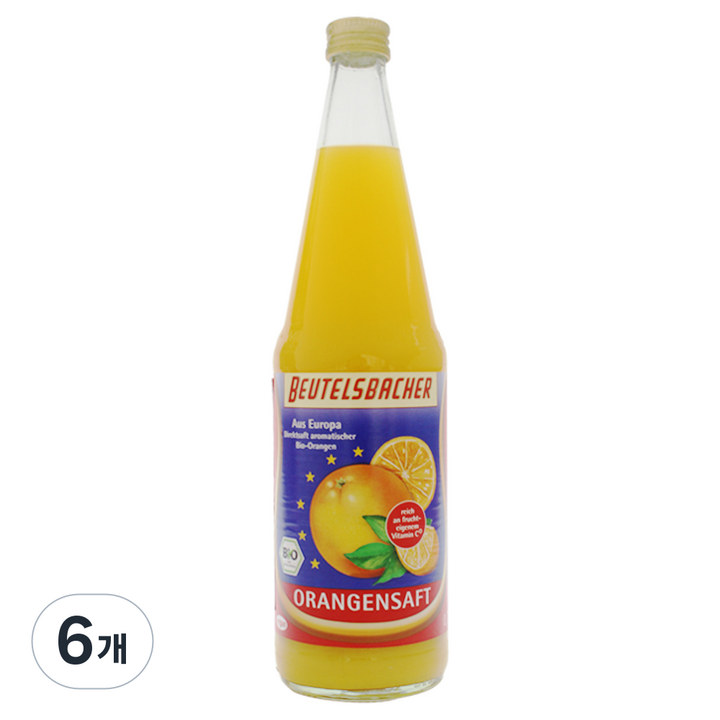 베텔스바허 유기농 오렌지 주스, 6개, 700ml