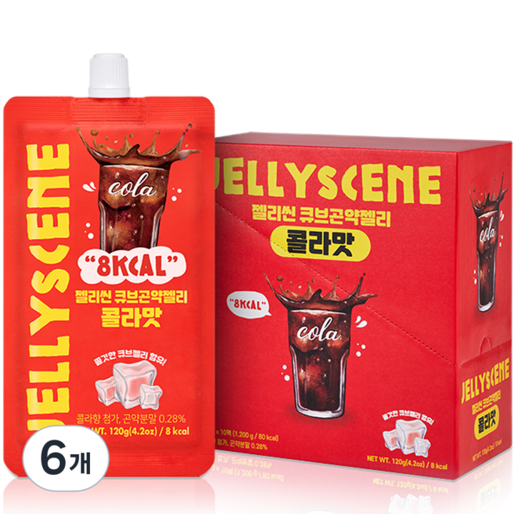 젤리씬 큐브 곤약 젤리 콜라맛 10개입, 6개, 1.2kg