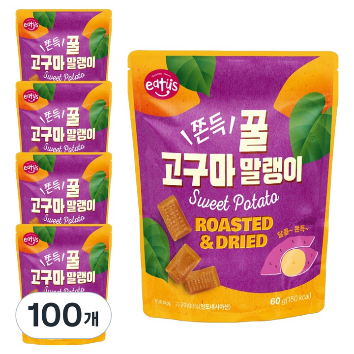 이더스 쫀득 꿀 고구마 말랭이, 60g, 100개