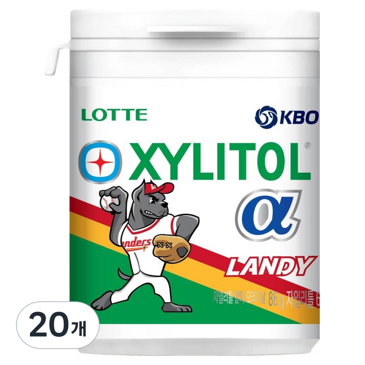 롯데자일리톨 KBO 알파 오리지날 껌 SSG 랜더스, 86g, 20개