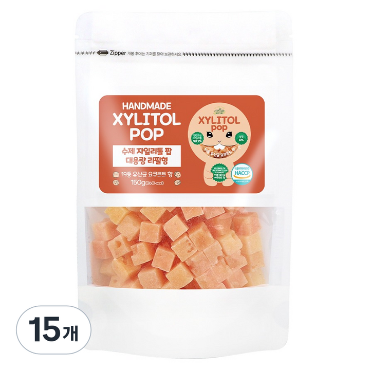 자일리톨팝 파우치 요구르트, 150g, 15개