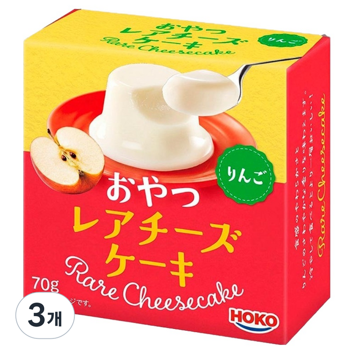 호코푸드 레어 치즈 푸딩 사과, 70g, 3개