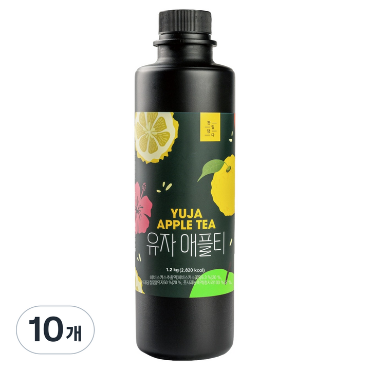 스위트컵 찻잎담다 유자 애플티, 1.2L, 1.2kg, 10개