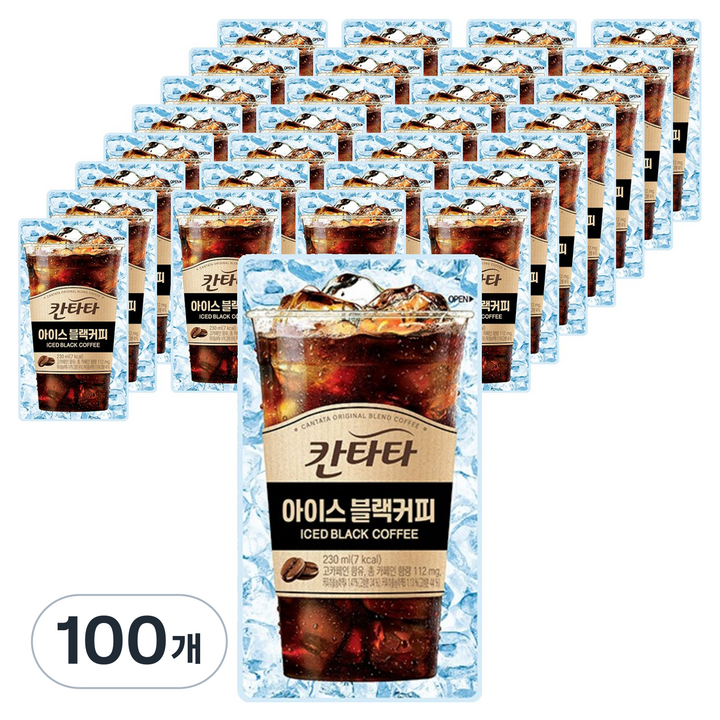 칸타타 파우치 블랙커피, 230ml, 100개