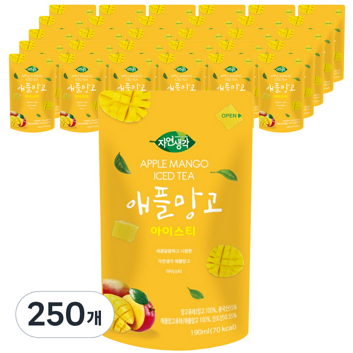 자연생각 애플망고 아이스티, 190ml, 250개