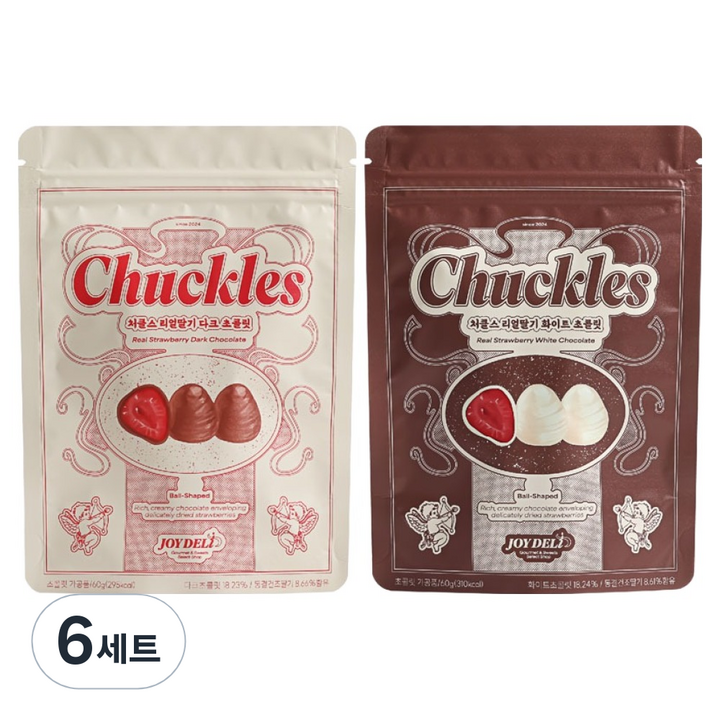 처클스 리얼딸기 다크초콜릿 60g + 화이트초콜릿 60g, 6세트