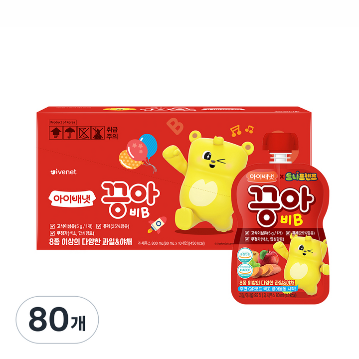 아이배냇 끙아 과일야채주스, 80ml, 80개