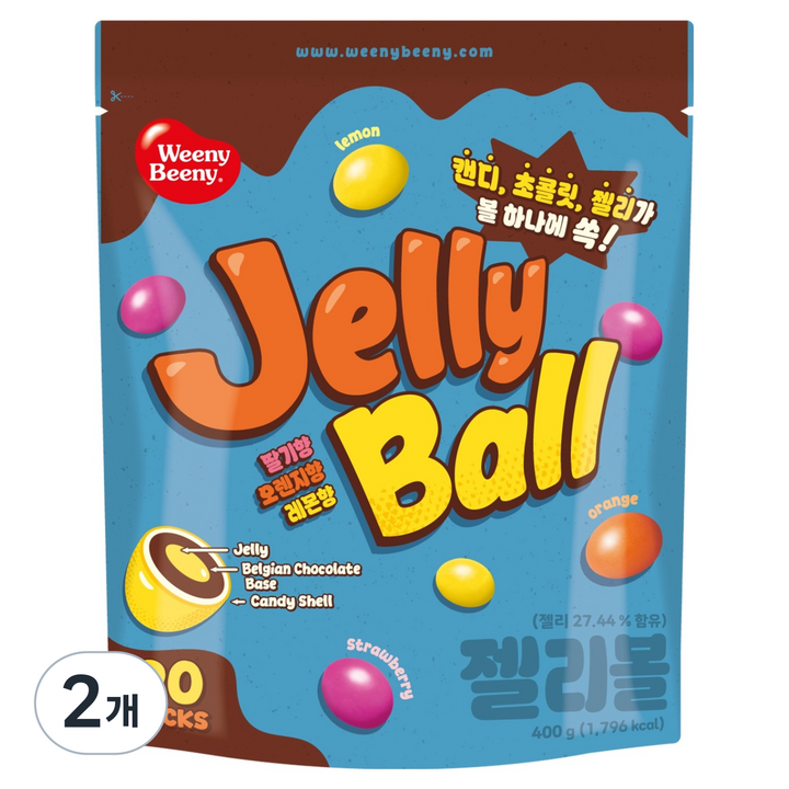 위니비니 대용량 초코젤리볼 20p, 400g, 2개