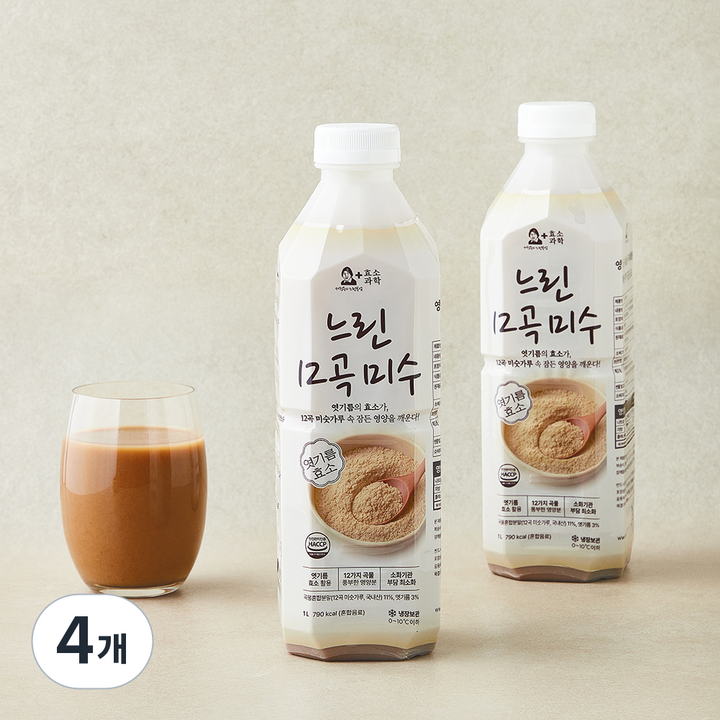 느린부엌 느린 12곡 미숫가루 식혜, 4개, 1L